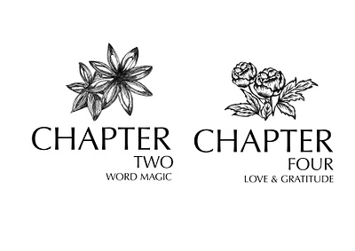 Chapter headings - wellbeing themed book adobe illustrator book design graphic design