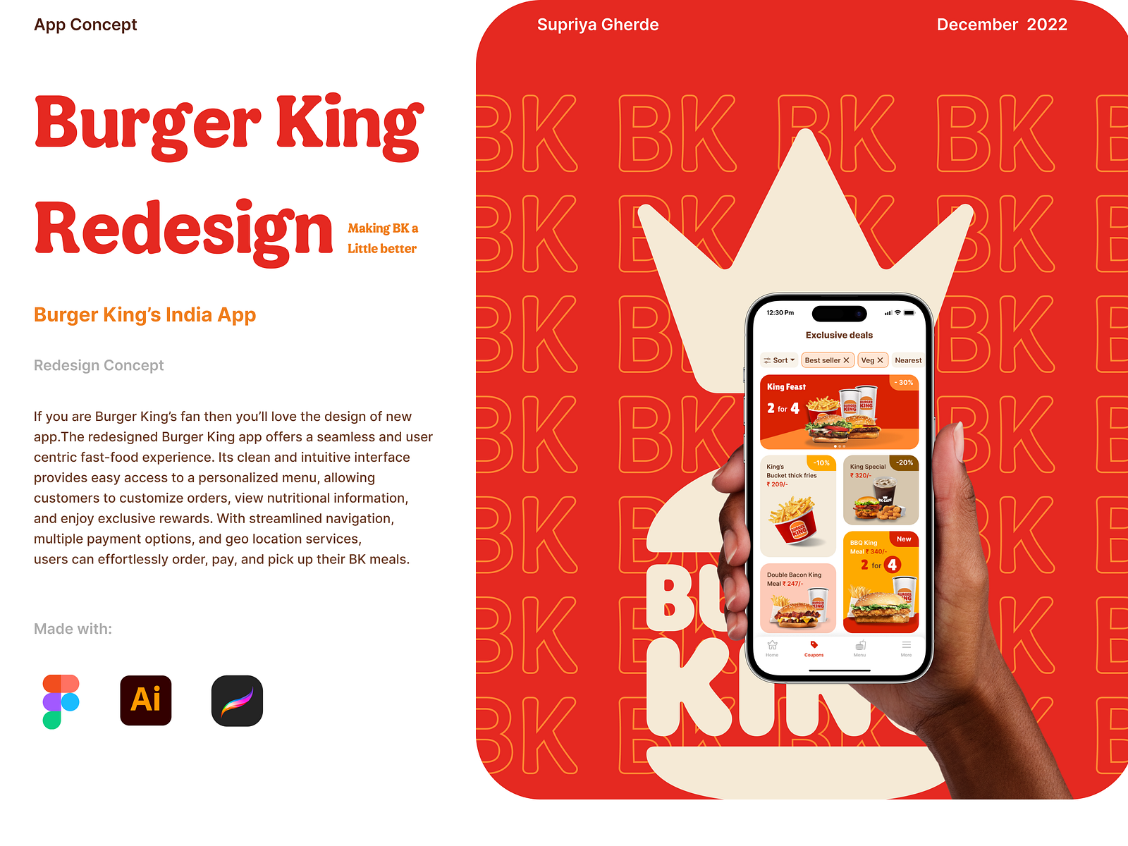 Burger King App Redesign Concept by Supriya Gherde on Dribbble