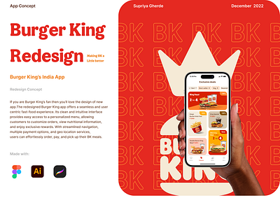 Burger King App Redesign Concept animation branding graphic design logo ui