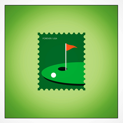 Miniature Golf Postage Stamp Design adobe adobe illustrator miniature golf on the green postage stamp postage stamp design vector vector art vector illustration