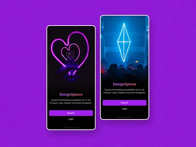 Onboarding Screen UI Design android app design blue color dark theme design figma ios iphone mobile onboard ui design purple ui
