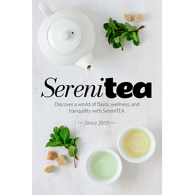 Social Media Design : SereniTEA art artwork banner design font graphic design socialmedia socialmediapost tea type typeface typography