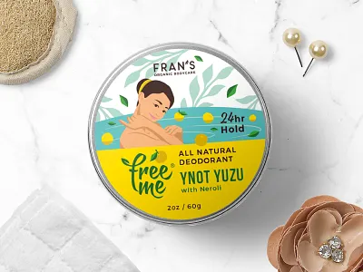 All natural deodorant - new flavor bath deodorant drawing flat art girl graphic design illustration japan natural organic yuzu