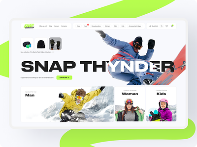 Snap Thynder - Online Store ecommerce green online shop online store shopify ski snowboard