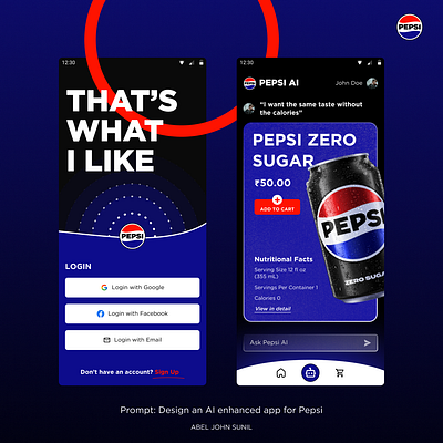 Pepsi App Enhanced By AI figma ui ux