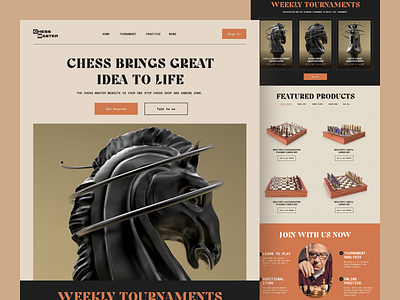 Chess Master Website 3d chess chess game chessboard clean design game homepage interface landing page online game play sajon site ui ux web web design webdesign website
