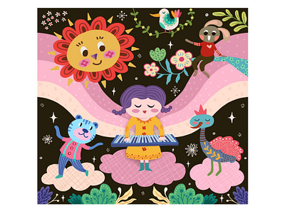 Cheerful album cover branding cartoon cute illustration doodle graphic design icon illustration kawaii logo vector whimscal