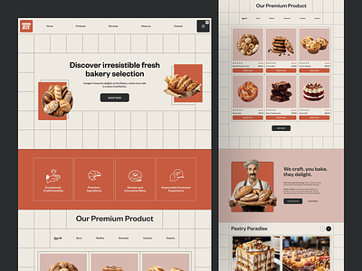 Bakery Website bakery bakery shop design dessert ecommerce food home home page landing page modern shopify store organic product store shop trendy typography ui web web design webdesign website website design