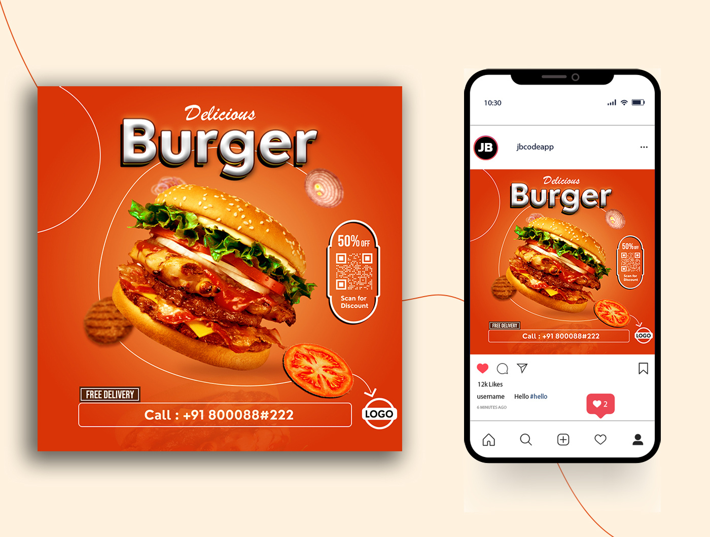 Burger King Food Poster Design | Food Poster Design burger burger king poster design food poster design graphics design jbcodeapp new post idea poster poster design