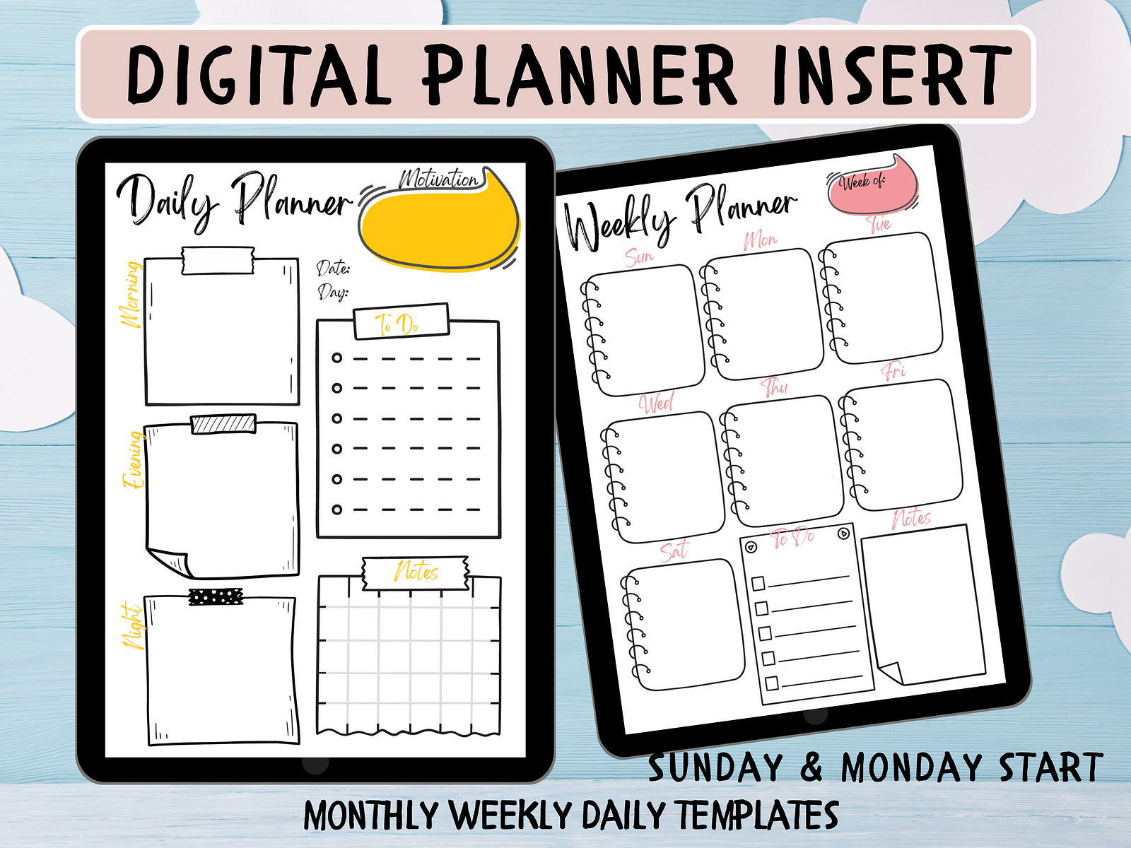 Doodles Digital Planner Insert by Akai ito on Dribbble