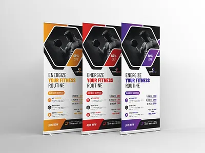 GYM Rollup Banner Template Design broucher corporat rollup banner design design templet flyer gym banner gym banner templet gym design gym flyer gym rollup banner rollup banner rollup design