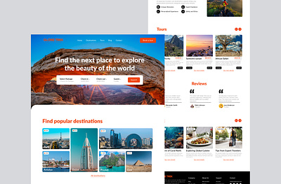 Travel landing page design graphic design landing page travel uxui web design website