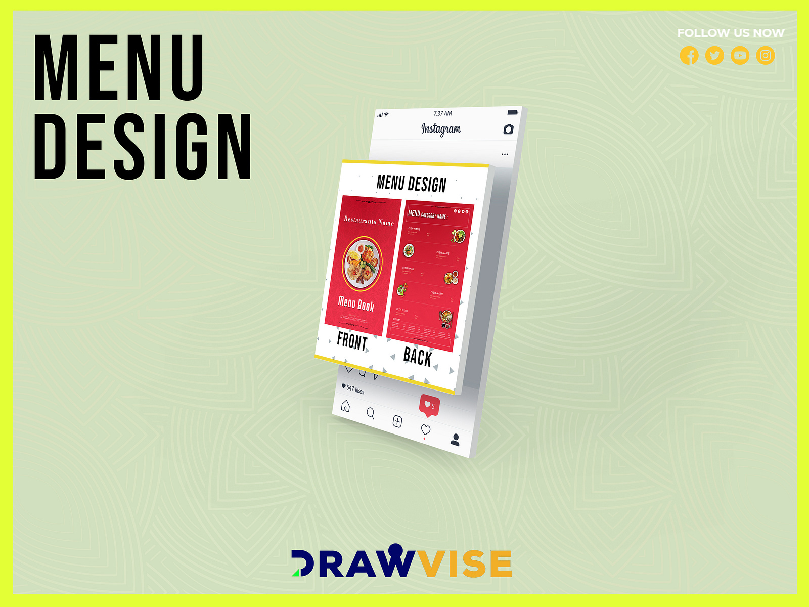 Creative Menu Design by Drawvise on Dribbble