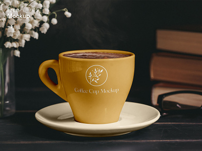 Free Porcelain Coffee Cup Mockup brand branding coffee cup design identity label logo mug porcelane print design stationery