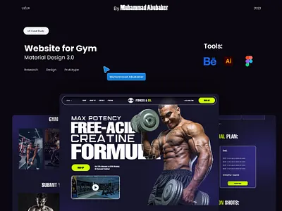 Gym Website with Material Design 3.0 gym web gym website home page landing page uiux user interface web web design web ui webdesign website website design