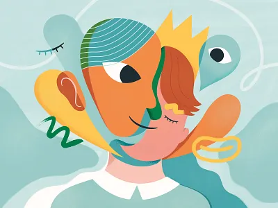 My autarchic face design diversity and inclusion illustration pop vector