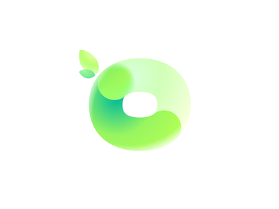 Letter O eco logo circle design eco glassmorphism icon illustration leaf letter logo mark ui