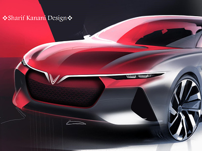 Kanani Motors M800 Sedan Exterior Design Sketch automobile automotive black cardesign cars design designer gray kananimotors m800 red sedan sharifkanani sketch