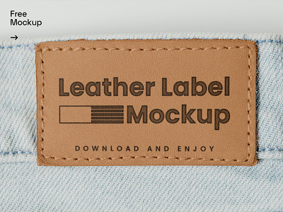 Free Leather Label Mockup brand branding design eco identity illustration jeans label leather logo natural print design tag