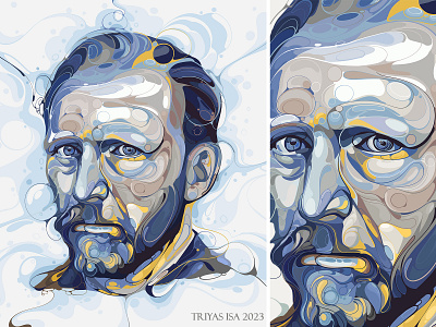 Van Gogh art style artist arts colorful digital illustration illustration liquid portrait portrait illustration portraiture splash unique van gogh