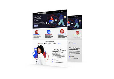 Landing page for developers design graphic design illustration typography ui ux website