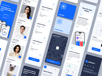 asklepios: AI Healthcare & Wellness Website | Mobile UIUX ai health companion website ai healthcare website blue clean figma healthcare healthcare landing page healthcare web design healthcare website landing page medical website minimal mobile website modern responsive web design responsive website ui kit virtual health web design website design