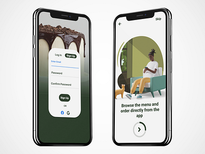 Splash screen and walkthrough page of a food delivery app 3d application design graphic design illustration mobile ui ux