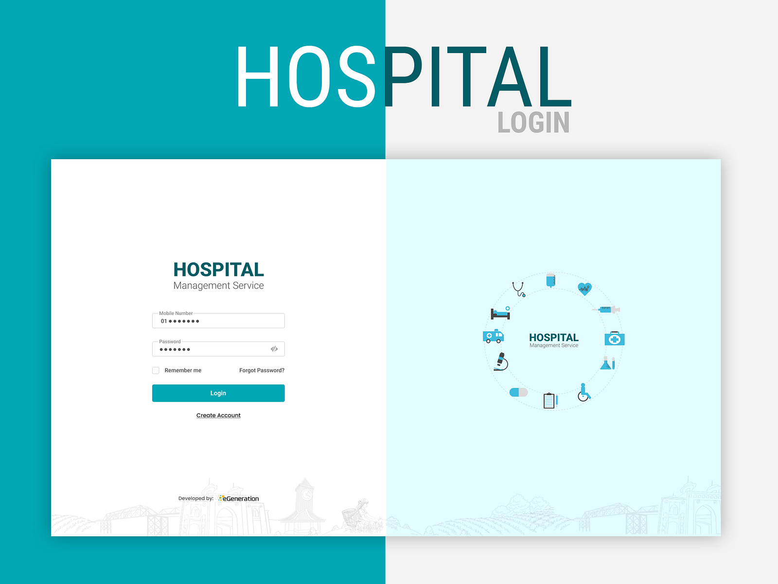 Hospital Login Page by Suzon Khan on Dribbble