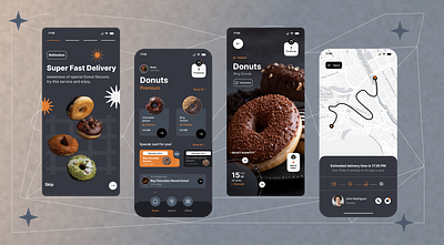 Donut Delivery App branding design graphic design icon illustration logo ui uidesign ux vector