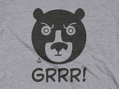 Grumpy Bear Morning Mood T-shirt black bear cartoon bear growling bear grrr grumpy bear illustration mood t shirt t shirt design t shirt graphics
