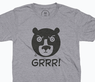 Grumpy Bear Morning Mood T-shirt black bear cartoon bear growling bear grrr grumpy bear illustration mood t shirt t shirt design t shirt graphics