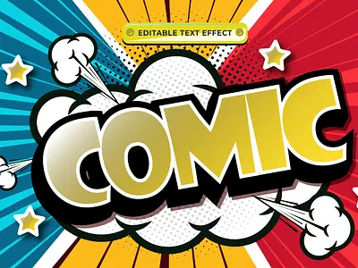 Comic Text effect editable adobe illustrator design editable font effect font style illustrator layer style text effect
