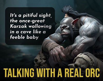 Talking with a Real Orc (Voiced & Animated Dialogue) character character design concept art creative design game game hud game ui gameplay orc story storytelling storytime ui