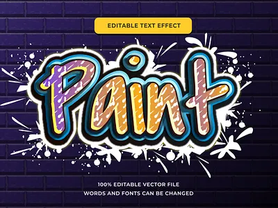 Paint Graffity Text effect editable adobe illustrator font style graffity illustrator paint text effect