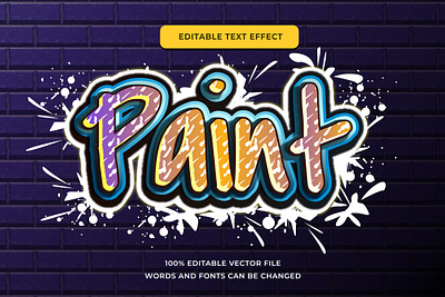 Paint Graffity Text effect editable adobe illustrator font style graffity illustrator paint text effect