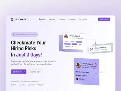 Ai Employee Background Check website ai ai website b2b best of dribbble job job finding website landing saas uidesign uiux uxdesign website website redesign