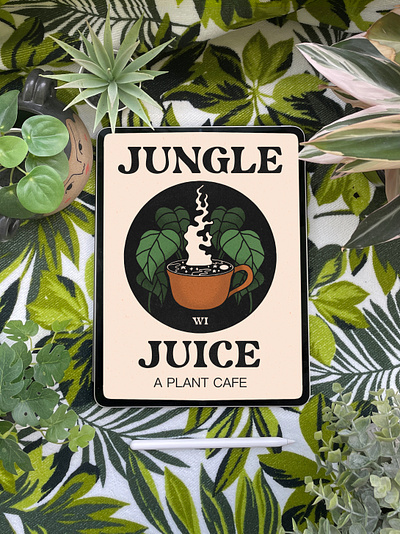 Jungle Juice WI - A Plant Cafe brand assets brand design brand designer cafe logo coffee logo creative logo graphic design graphic designer illustration jungle design jungle logo logo designer logo illustration logo illustrator plant logo small business small creative business tarot card tropical design