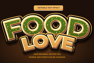 Food Love text effect editable adobe illustrator design editable font effect font style food love food text illustration illustrator layer style text effect