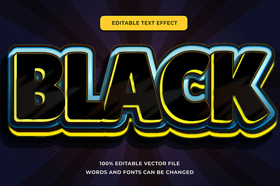 Modern shine black text effect adobe illustrator black design editable font effect font style glow illustration illustrator layer style modern modern text text effect