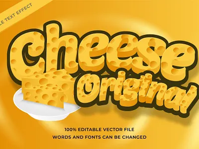 Text effect Cheese Original adobe illustrator cheese design editable font effect font style food illustration illustrator layer style text effect text food