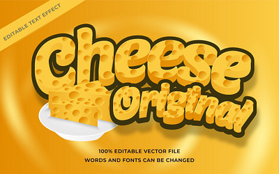 Text effect Cheese Original adobe illustrator cheese design editable font effect font style food illustration illustrator layer style text effect text food