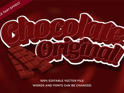 Chocolate Original Text effect food adobe illustrator choco chocolate design editable font effect font style food illustrator layer style text effect