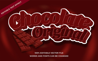 Chocolate Original Text effect food adobe illustrator choco chocolate design editable font effect font style food illustrator layer style text effect