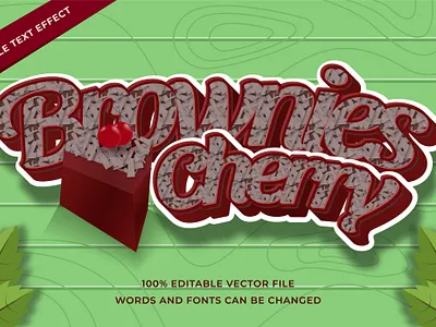 Brownies Cherry Food text effect adobe illustrator brownies cake cake design cake text design editable font effect font style illustration illustrator layer style text effect