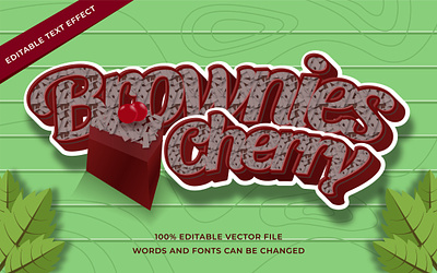 Brownies Cherry Food text effect adobe illustrator brownies cake cake design cake text design editable font effect font style illustration illustrator layer style text effect