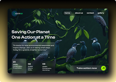 nature awareness landing page design branding design logo typography ui ux