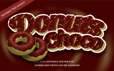 Donuts Choco Food Text Effect adobe illustrator choco design donuts editable font effect font style illustration illustrator layer style text effect