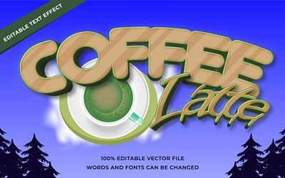 Coffee Latte Text effect editable adobe illustrator coffee design editable font effect font style illustration illustrator layer style text effect