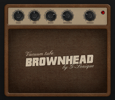 G-Sonique Brownhead guitar amp VST plug-in GUI / UI dizajner