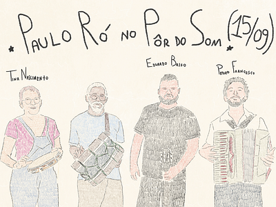 Paulo Ró no Pôr do Som @Dona Help - UFPB (09/23) flyer art illustration jaguaribe carne música música paraibana música universal parahyba